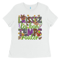 White Loissez les bon temps rouler Ladies Tee - HowdyJamesFarm