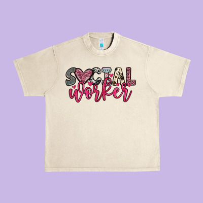 Social Worker Urban Heavy Tee Designed By Oliviacreatesart