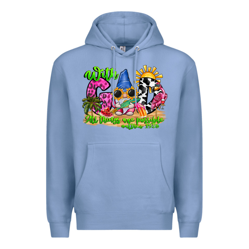 With God All Things Are Possible Summer Premium Hoodie by CowhideDigitalArt | Teevron