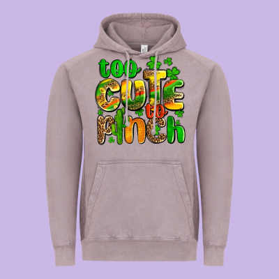 St. Patrick's Too Cute To Pinch Vintage Hoodie Designed By Oliviacreatesart