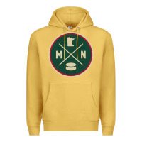 Antique Gold Classic Minnesota Hockey MN Outline Pullover Hoodie Premium Hoodie - maiPhamDesign