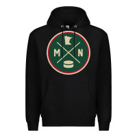 Black Classic Minnesota Hockey MN Outline Pullover Hoodie Premium Hoodie - maiPhamDesign