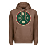 Chestnut Classic Minnesota Hockey MN Outline Pullover Hoodie Premium Hoodie - maiPhamDesign