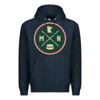 Navy Classic Minnesota Hockey MN Outline Pullover Hoodie Premium Hoodie - maiPhamDesign