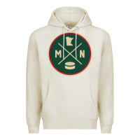 Oatmeal Heather Classic Minnesota Hockey MN Outline Pullover Hoodie Premium Hoodie - maiPhamDesign