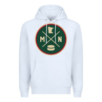 White Classic Minnesota Hockey MN Outline Pullover Hoodie Premium Hoodie - maiPhamDesign