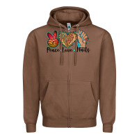 Chestnut peace love nails Zipper Hoodie - BarkalooDesign