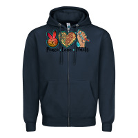 Navy peace love nails Zipper Hoodie - BarkalooDesign
