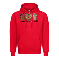 Red peace love nails Zipper Hoodie - BarkalooDesign