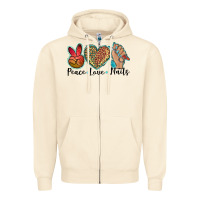 Sandshell peace love nails Zipper Hoodie - BarkalooDesign