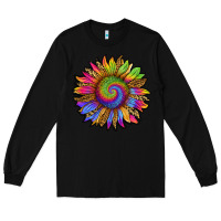 Black tie dye sunflower Long Sleeve Tee - RanaPortraitStore