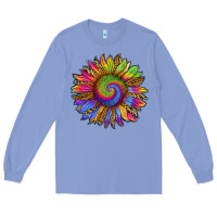 Colony Blue tie dye sunflower Long Sleeve Tee - RanaPortraitStore
