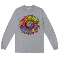 Heather Grey tie dye sunflower Long Sleeve Tee - RanaPortraitStore
