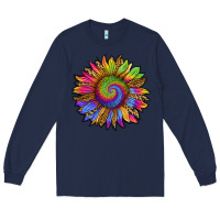 Navy tie dye sunflower Long Sleeve Tee - RanaPortraitStore
