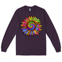 Plum tie dye sunflower Long Sleeve Tee - RanaPortraitStore