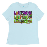 Baby Blue Louisiana Louisiana Louisiana Ladies Tee - HowdyJamesFarm