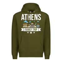 Army Green Athens Greece City Trip Skyline Map Travel Premium Hoodie - maiPhamDesign
