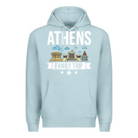 Blue Mist Athens Greece City Trip Skyline Map Travel Premium Hoodie - maiPhamDesign