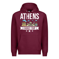Burgundy Athens Greece City Trip Skyline Map Travel Premium Hoodie - maiPhamDesign