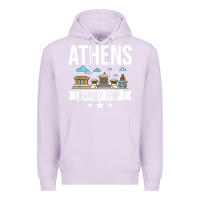 Lilac Athens Greece City Trip Skyline Map Travel Premium Hoodie - maiPhamDesign