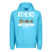 Ocean Blue Athens Greece City Trip Skyline Map Travel Premium Hoodie - maiPhamDesign