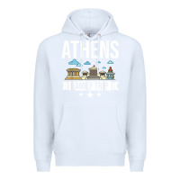 White Athens Greece City Trip Skyline Map Travel Premium Hoodie - maiPhamDesign