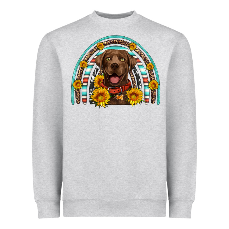 Chocolate Labrador Rainbow Heavyweight Sweatshirt by Artiststas | Teevron