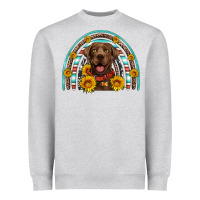 Heather Grey chocolate labrador rainbow Heavyweight Sweatshirt - Artiststas