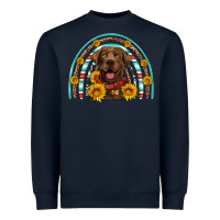 Navy chocolate labrador rainbow Heavyweight Sweatshirt - Artiststas