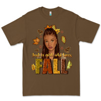 Cacao Just a girl who loves Fall afro woman Premium Tee - NancyCooperArtShop