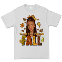 Dove Grey Just a girl who loves Fall afro woman Premium Tee - NancyCooperArtShop