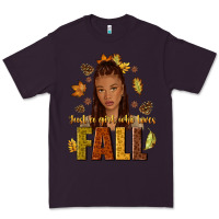 Plum Just a girl who loves Fall afro woman Premium Tee - NancyCooperArtShop