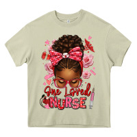 Mossy one loved nurse afro messy bun Heavy Core Tee - texasbilliewilder