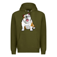 Army Green ENGLISH BULLDOGS Awesome Funny Bulldog Pups Dogs Premium Hoodie - maiPhamDesign
