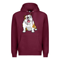 Burgundy ENGLISH BULLDOGS Awesome Funny Bulldog Pups Dogs Premium Hoodie - maiPhamDesign