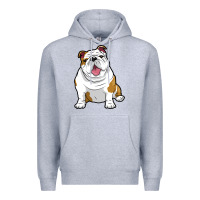 Heather Grey ENGLISH BULLDOGS Awesome Funny Bulldog Pups Dogs Premium Hoodie - maiPhamDesign