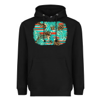 Black leopard turquoise glitter background Heavyweight Hoodie - AdoDesignShop