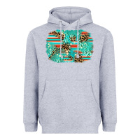 Heather Grey leopard turquoise glitter background Heavyweight Hoodie - AdoDesignShop