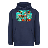 Navy leopard turquoise glitter background Heavyweight Hoodie - AdoDesignShop