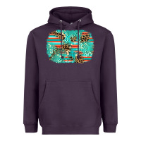 Plum leopard turquoise glitter background Heavyweight Hoodie - AdoDesignShop