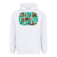 White leopard turquoise glitter background Heavyweight Hoodie - AdoDesignShop