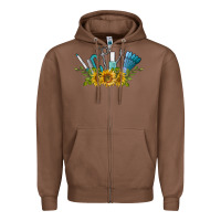 Chestnut nail tools with sunflower Zipper Hoodie - BarkalooDesign
