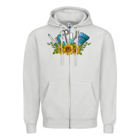 Dove Grey nail tools with sunflower Zipper Hoodie - BarkalooDesign