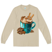 Mushroom Chocolate And Coffee Long Sleeve Tee - FaDigitalArtStudio