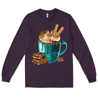 Plum Chocolate And Coffee Long Sleeve Tee - FaDigitalArtStudio