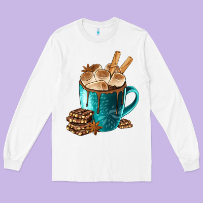 Chocolate And Coffee Long Sleeve Tee Designed By Fadigitalartstudio