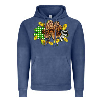 Vintage Denim St. Patrick's Day shamrocks Vintage Hoodie - OliviaCreatesArt