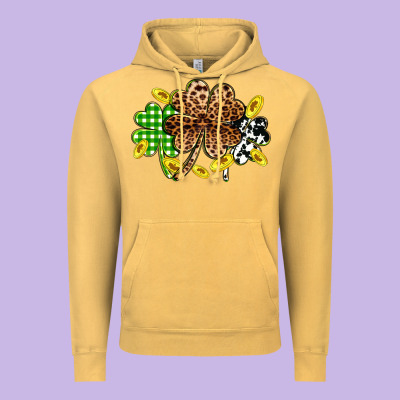 St. Patrick's Day Shamrocks Vintage Hoodie Designed By Oliviacreatesart