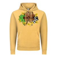 Vintage Mustard St. Patrick's Day shamrocks Vintage Hoodie - OliviaCreatesArt