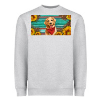 Heather Grey golden retriever license plate Heavyweight Sweatshirt - Artiststas